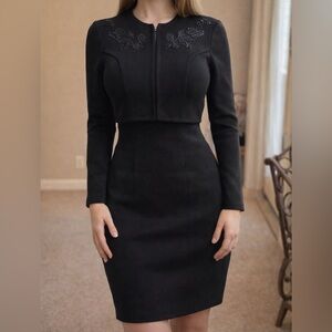 Sophisticated Black Dress with Cropped Jacket